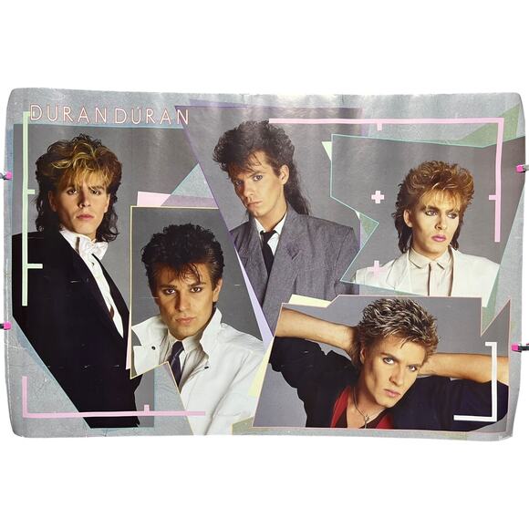 1984 Duran Duran Official Poster Geometric Design Vintage Music Tritec - Picture 1 of 12
